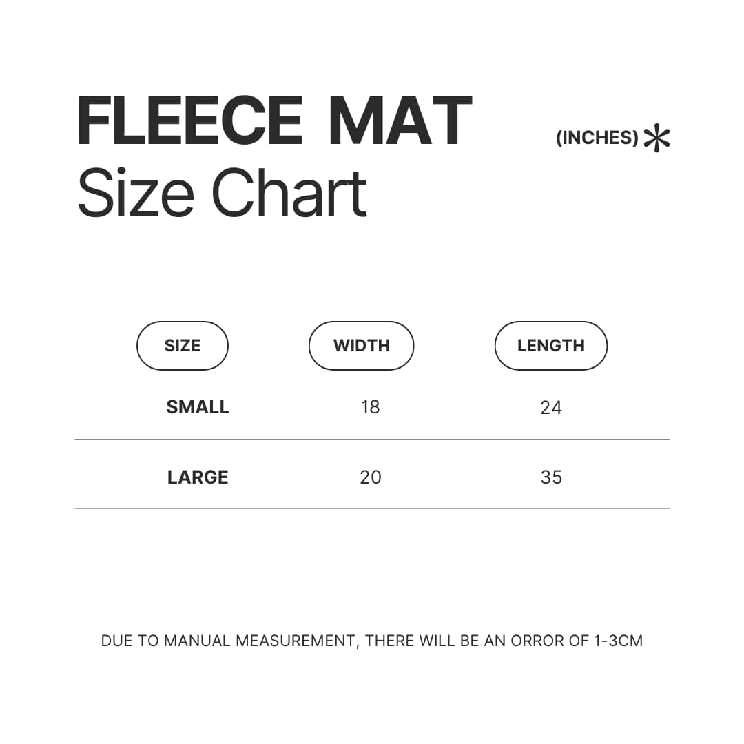 Fleece Mat Size Chart - Sam Fender UK Store